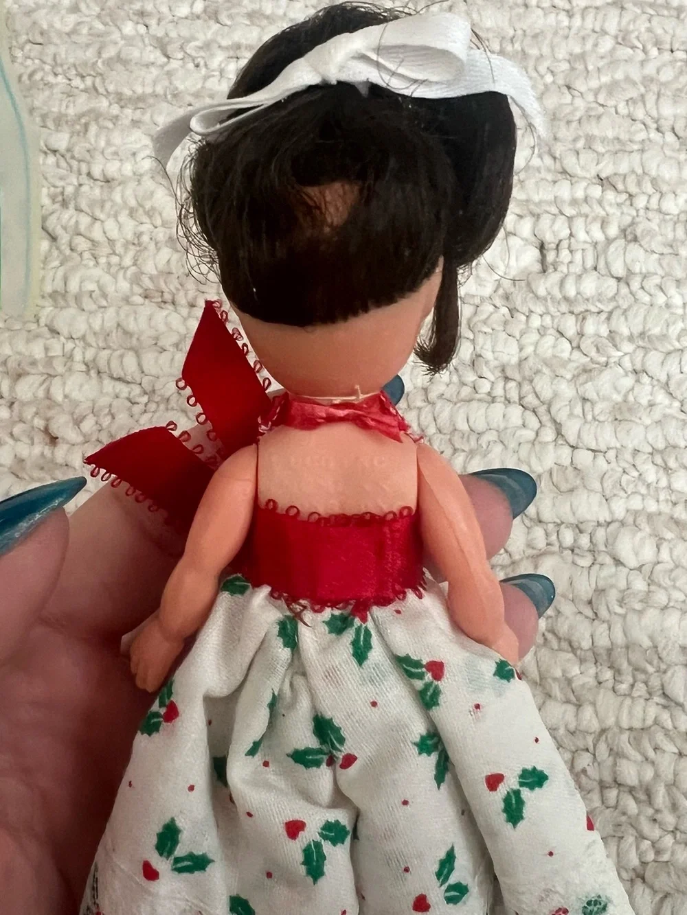 60’s Red Ribbon Doll in Floral Dress